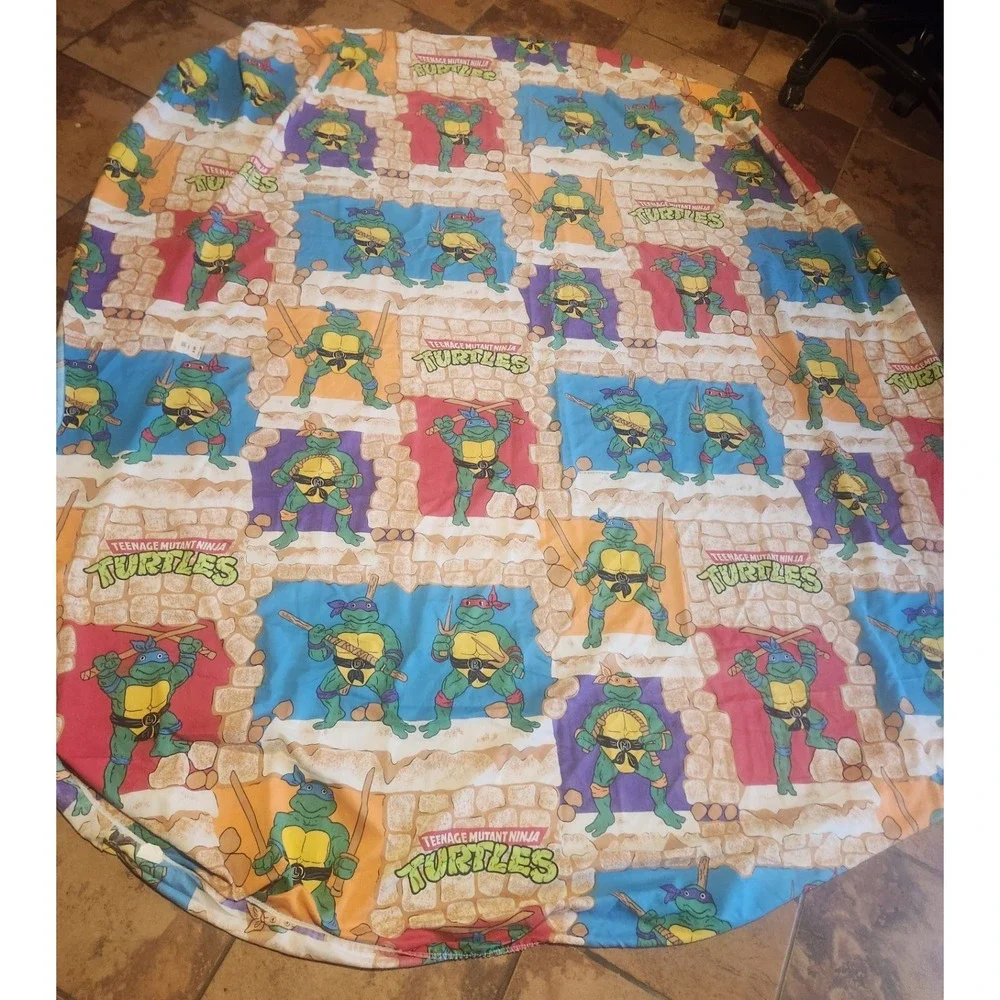 Vintage Teenage Mutant Ninja Turtles Full Size Fitted Sheet / 1988 TMNT
